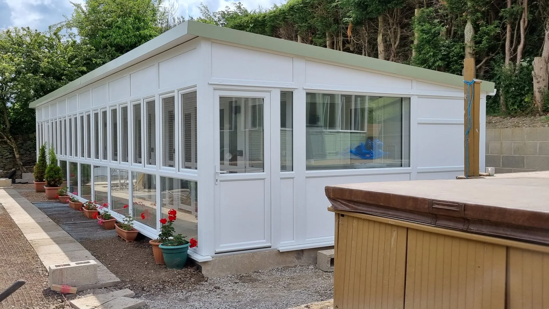 Modern White uPVC Cattery Building